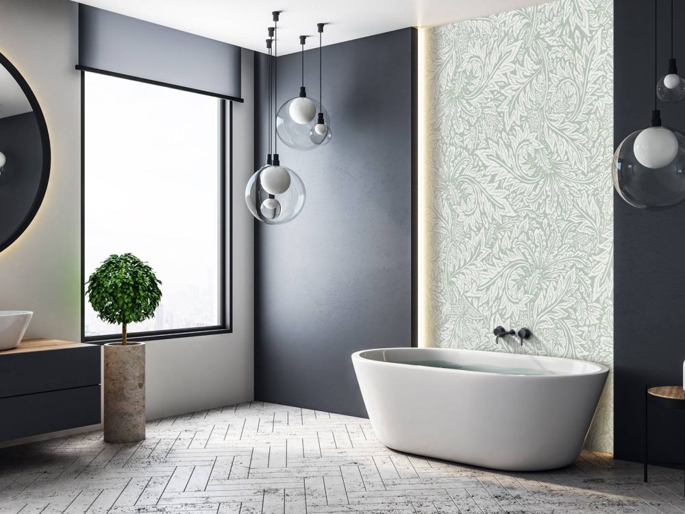 Morris Florals & Leaves - salie groen