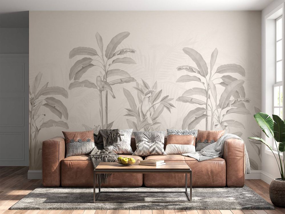 Vintage Jungle Landscape - sepia