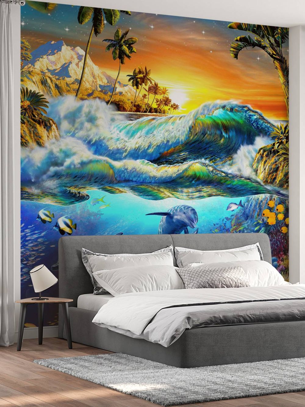 Hawaian Dawn_Waves and Dolphins