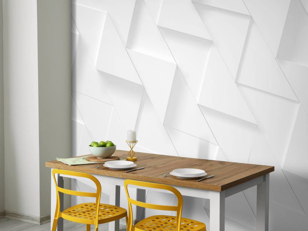 Witte 3D driehoeken