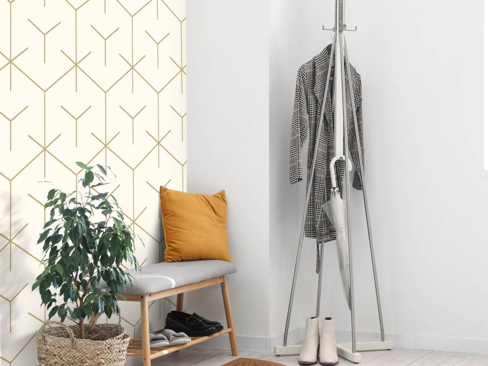 Geometrische hexagons, wit