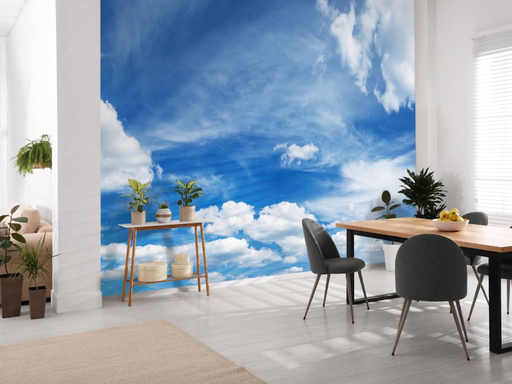 Blauwe lucht met wolken