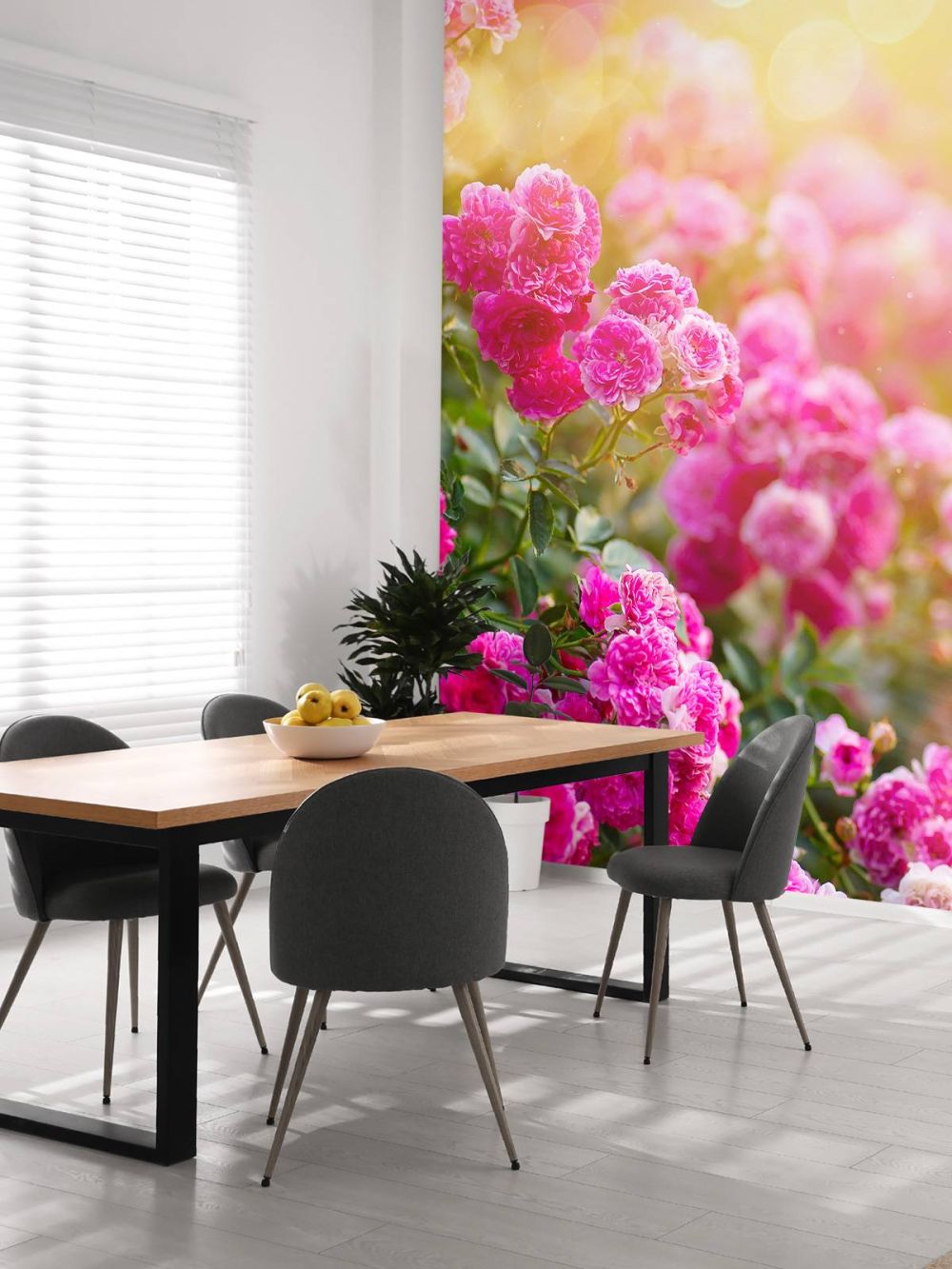 Roze rozenstruiken