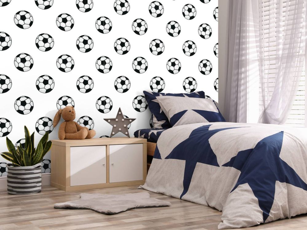 Behang met voetballen