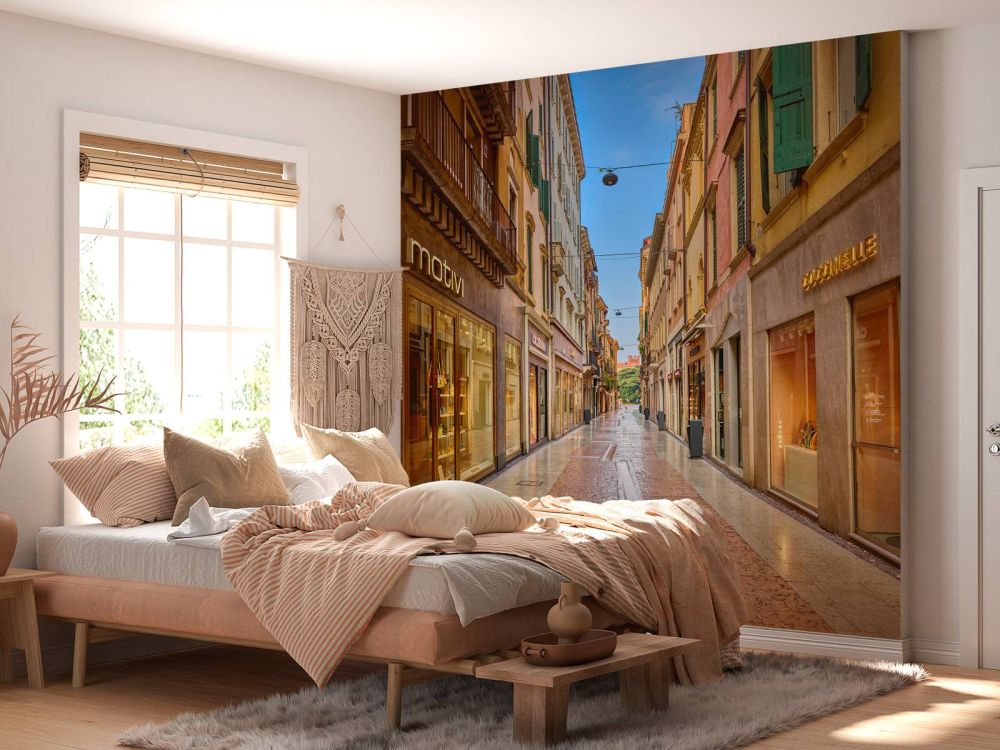 Winkelstraat 's morgens vroeg