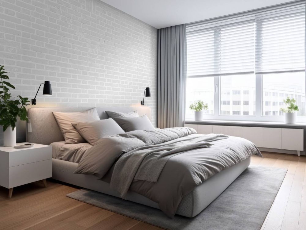 Witte bakstenen muur