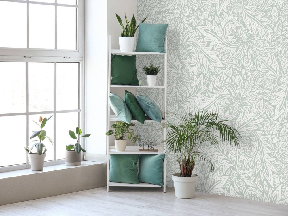 Morris Florals & Leaves - salie groen