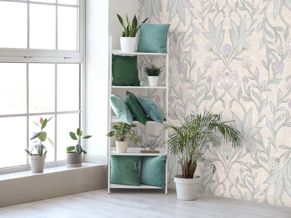 Morris bloemen damask - neutral beige