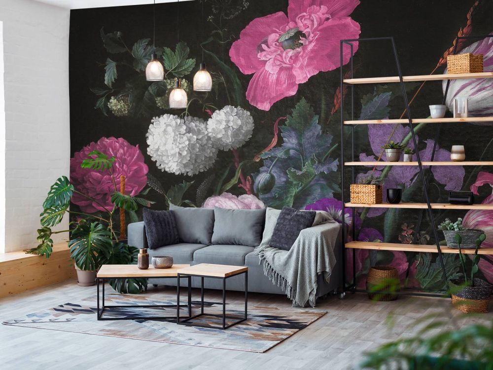 Baroque bloemen stilleven - moody pink