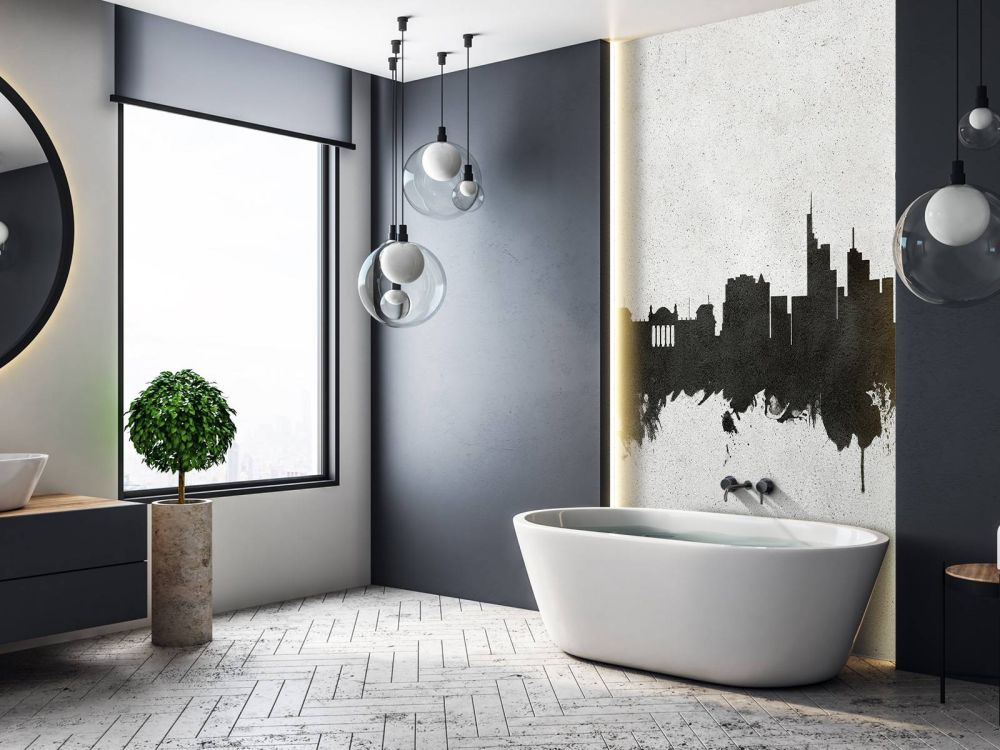 Waterverf skyline, Berlijn