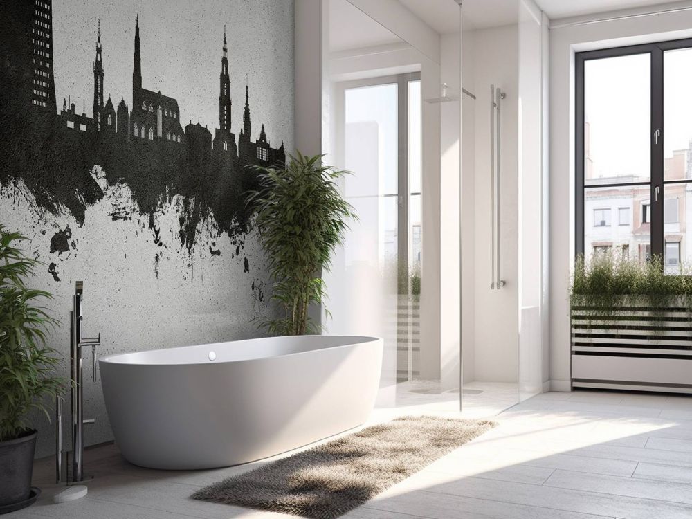 Waterverf skyline, Groningen
