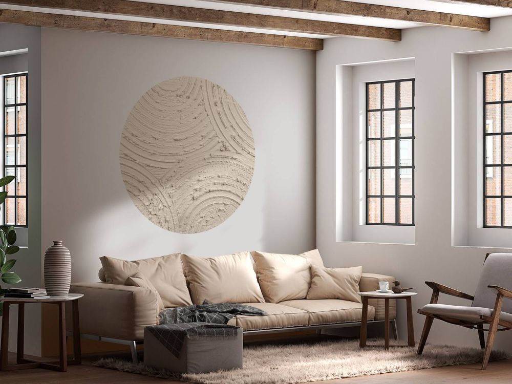 Zen cirkels grove structuur in linnen