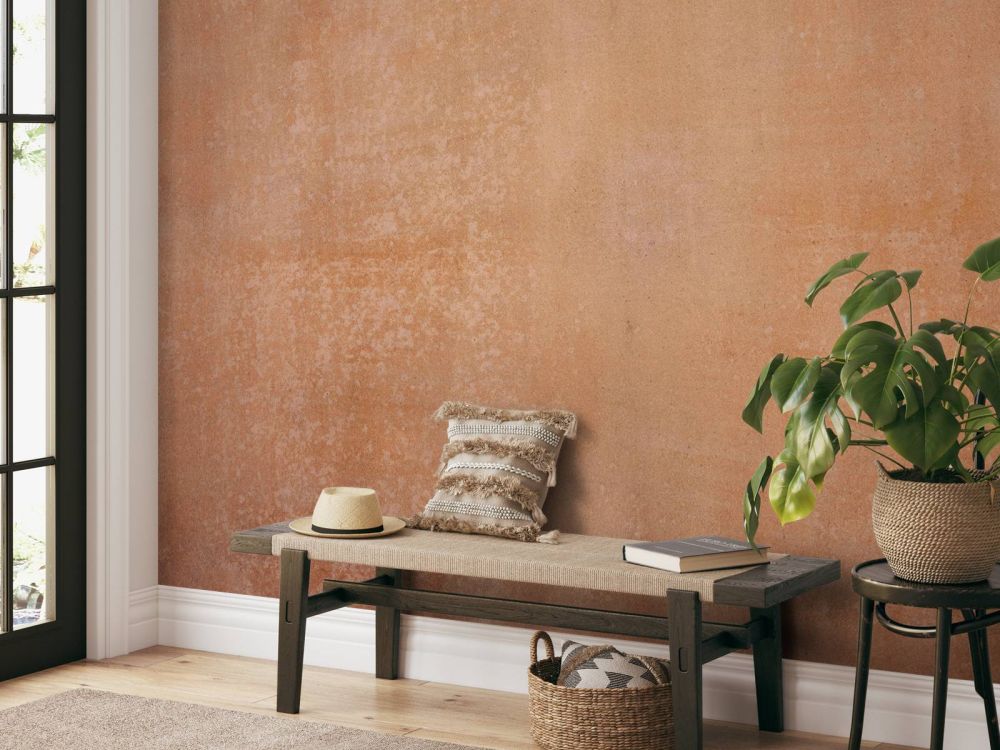 Terracotta beton met vegen