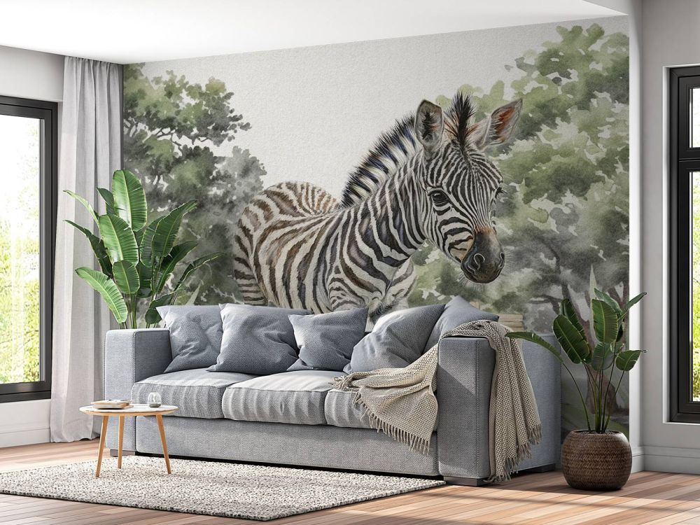 Jonge zebra in de natuur