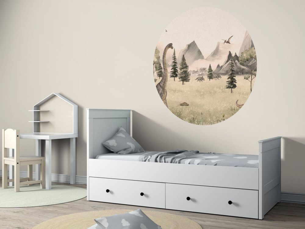 Landschap met dino's in beige