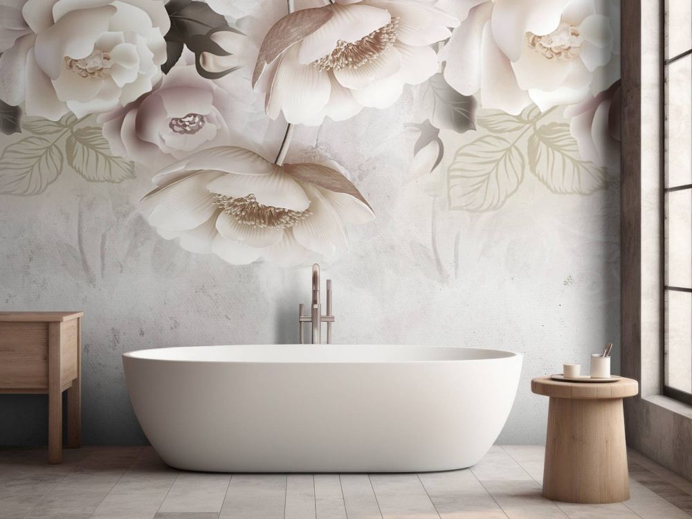 Beige bloemen