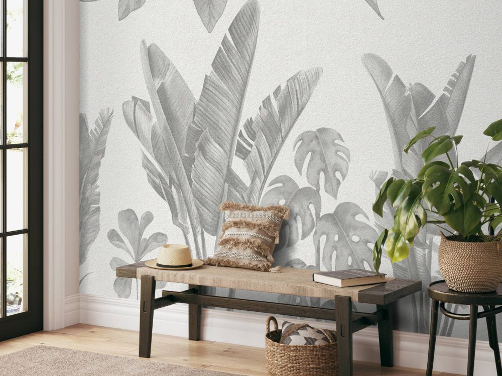 Jungle planten in grijstinten