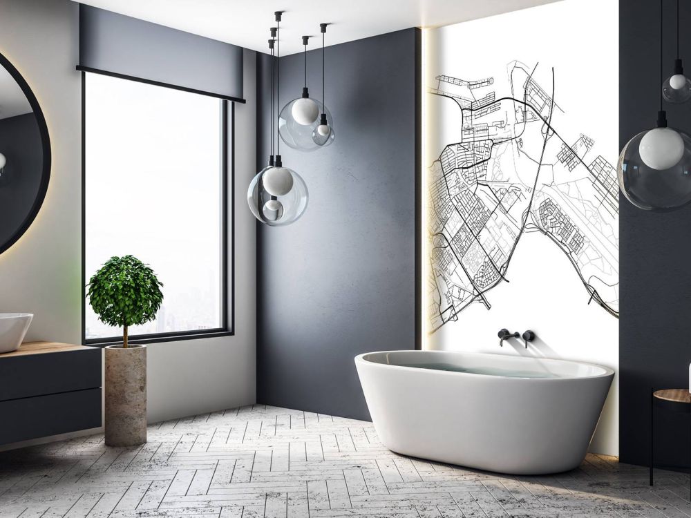 Plattegrond Amsterdam oost, wit