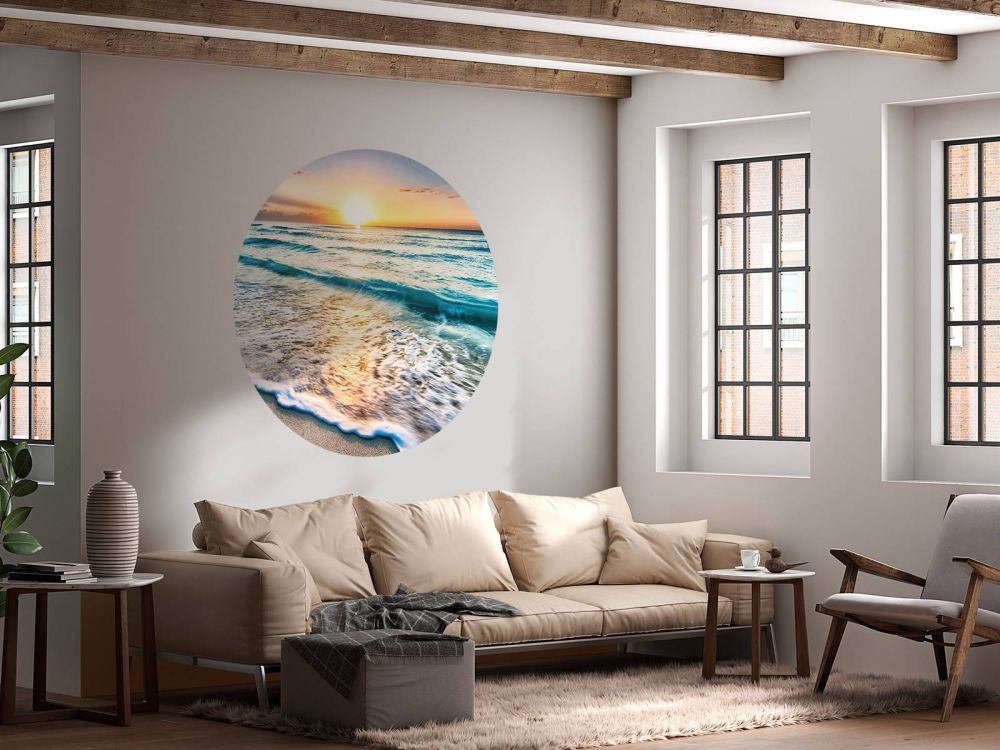Behang met zonsondergang boven zee