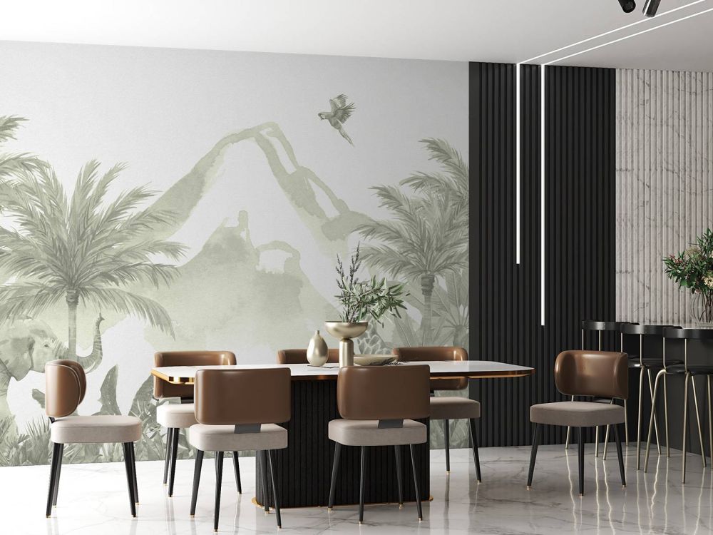 Jungle dieren in groen