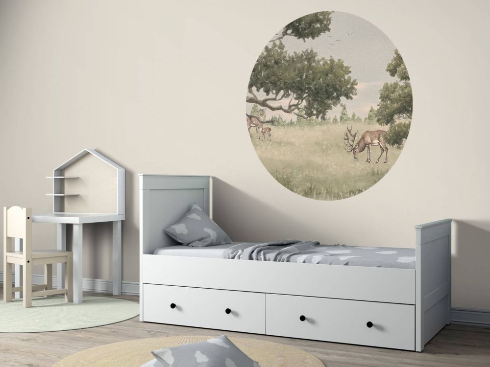 Landschap met dieren in beige