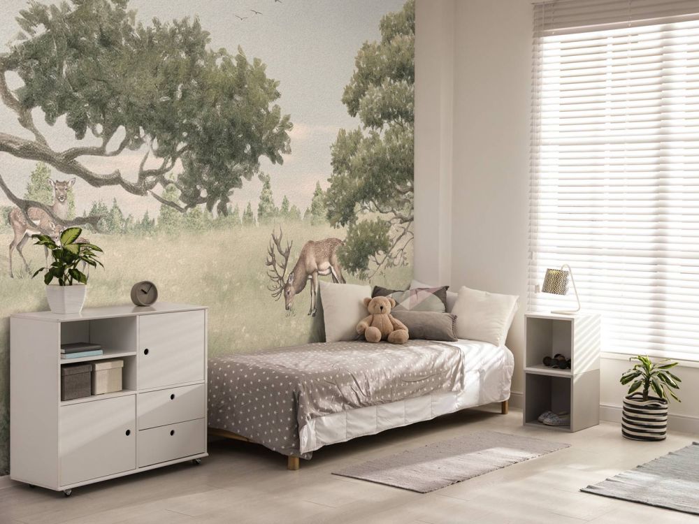 Landschap met dieren in beige