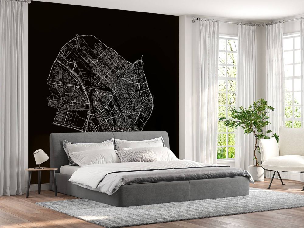 Plattegrond van Utrecht, zwart