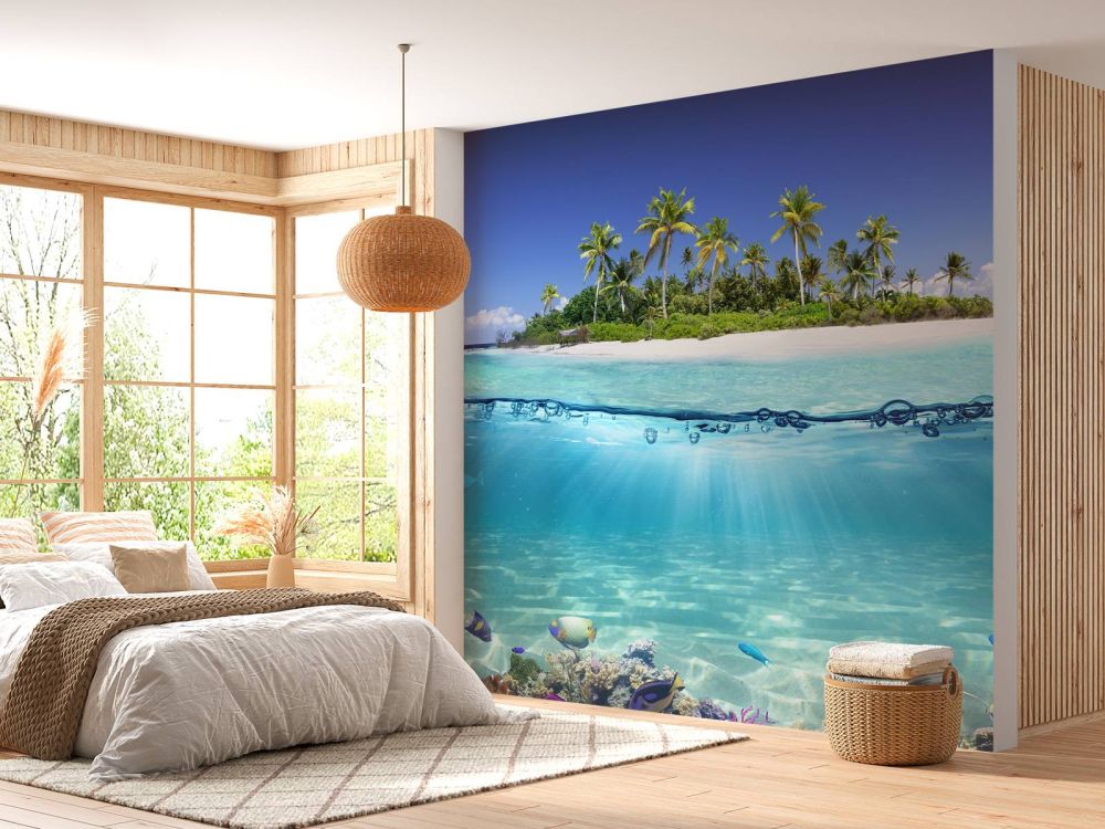 Tropisch eiland en koraalrif