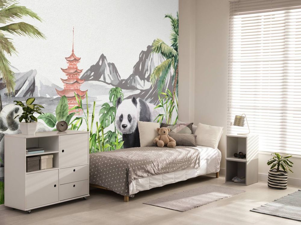 Panda's in bamboo jungle