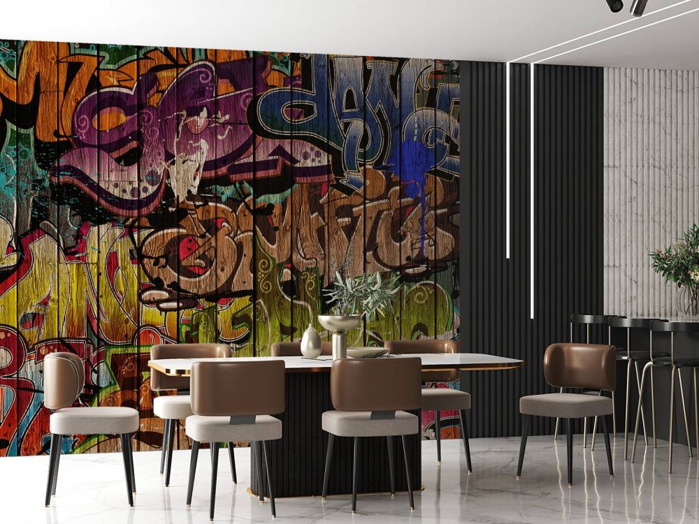 Graffiti op hout