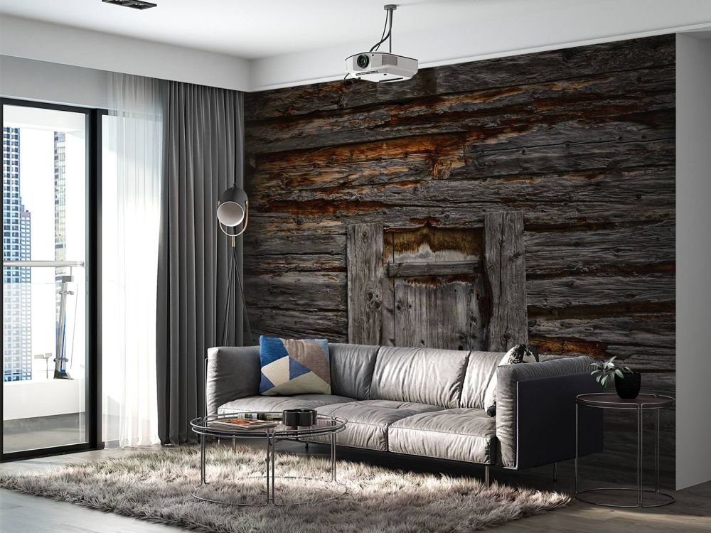 Donker hout met deur