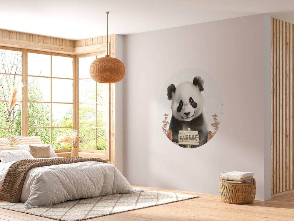 Baby panda in de jungle taupe