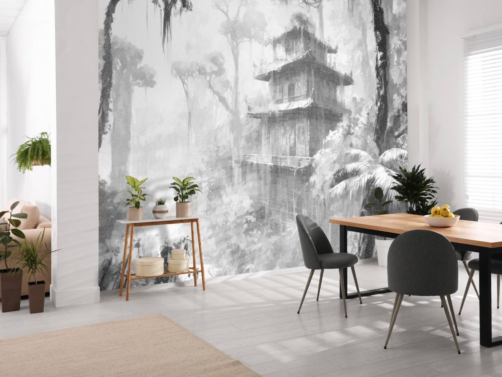 Verborgen hut in Mistig Woud