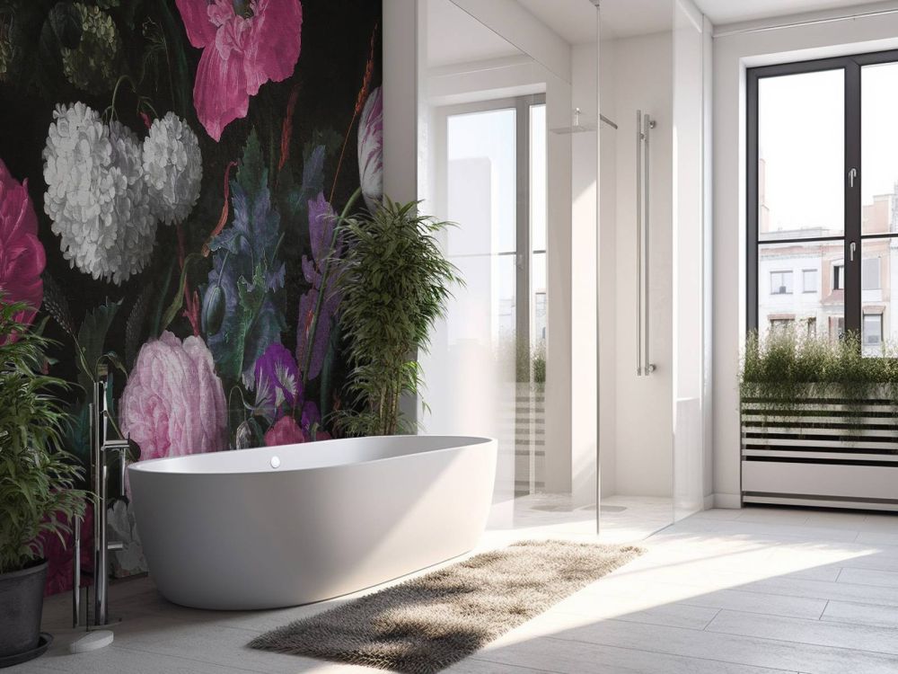Baroque bloemen stilleven - moody pink