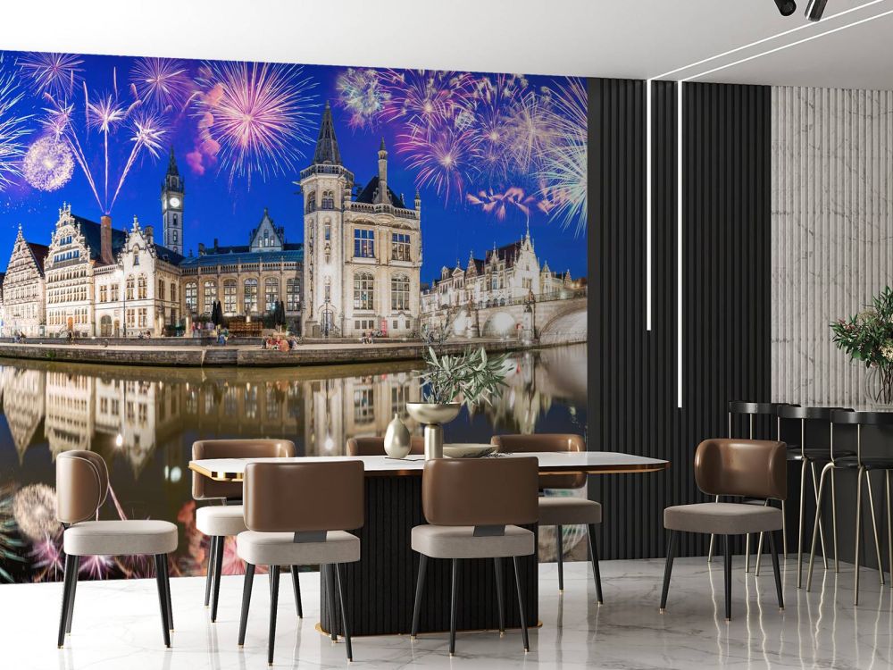 Vuurwerk boven Gent