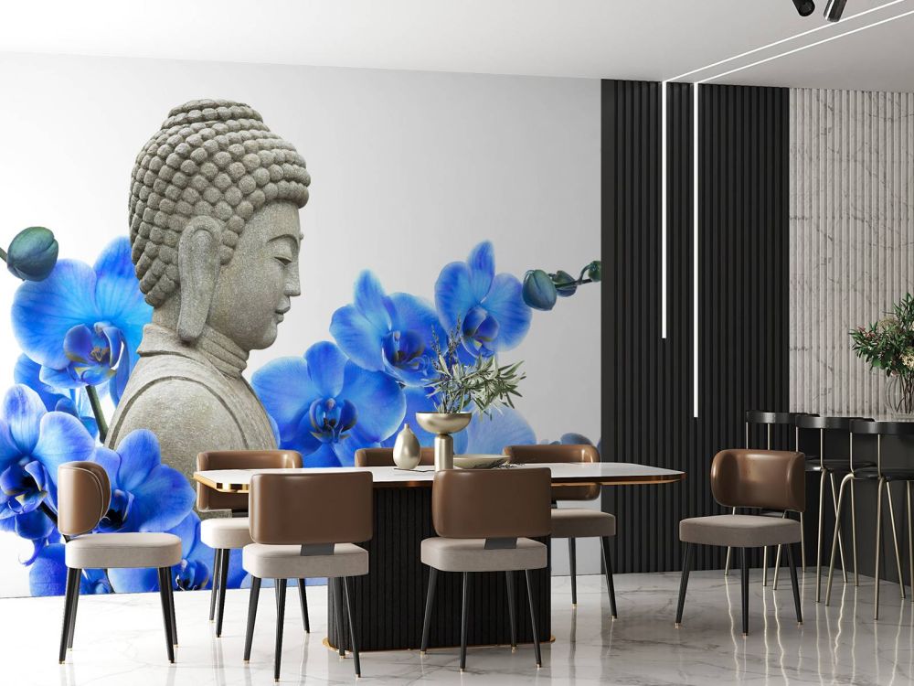 Buddha en orchideeën