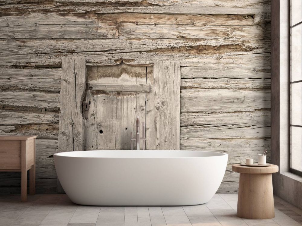 Beige planken met deurtje