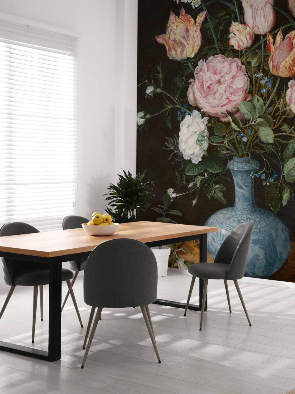 Wan-Li-vaas met bloemen