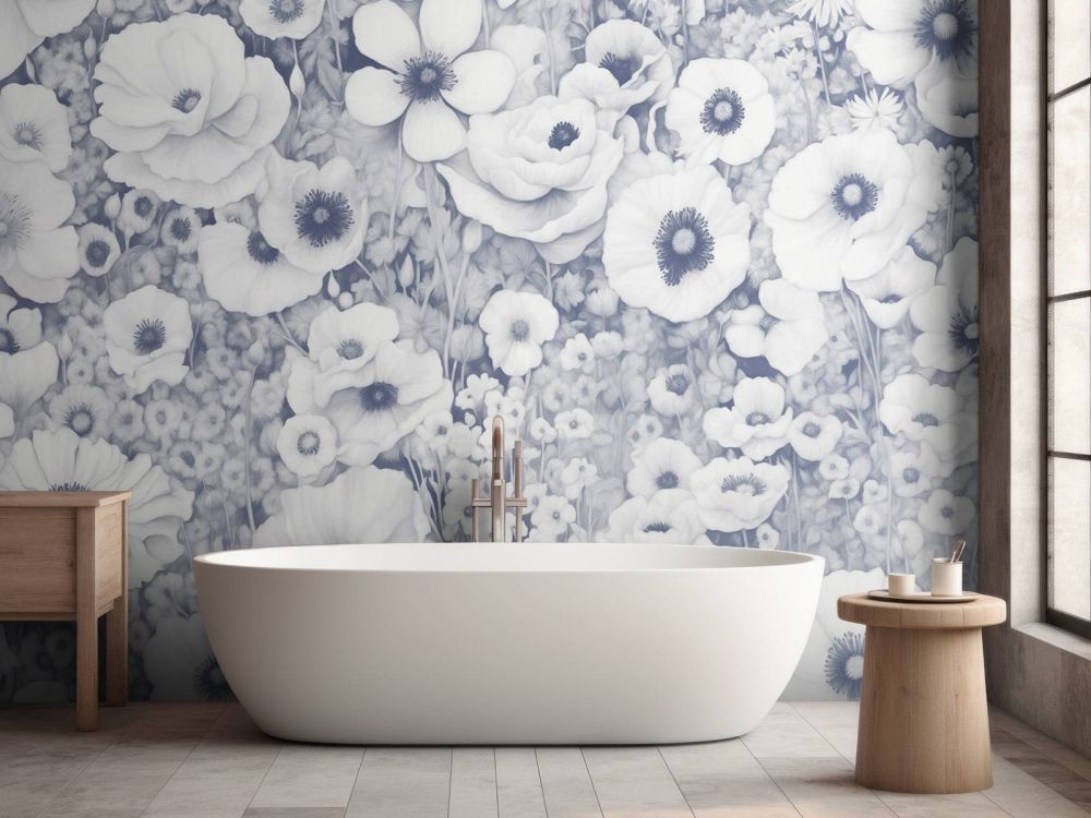 Poppy Tale Monochrome Bue