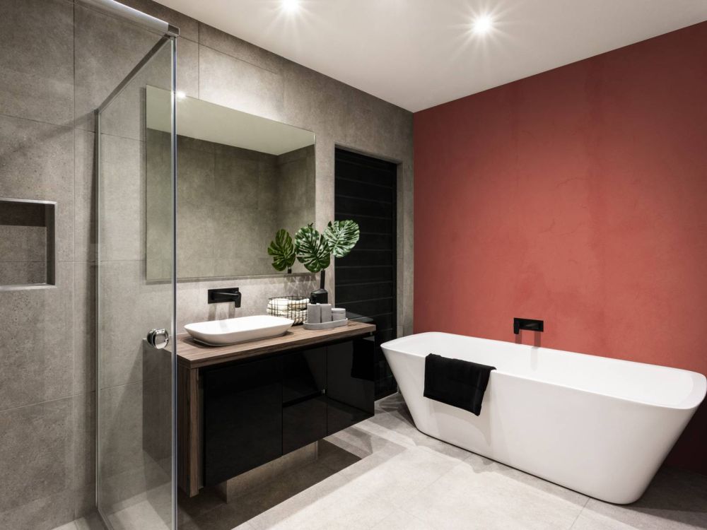 Verkleurd rood beton
