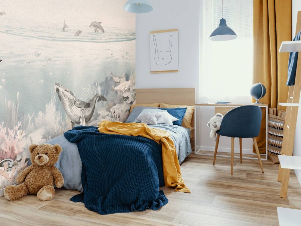Oceaan landschap met dieren