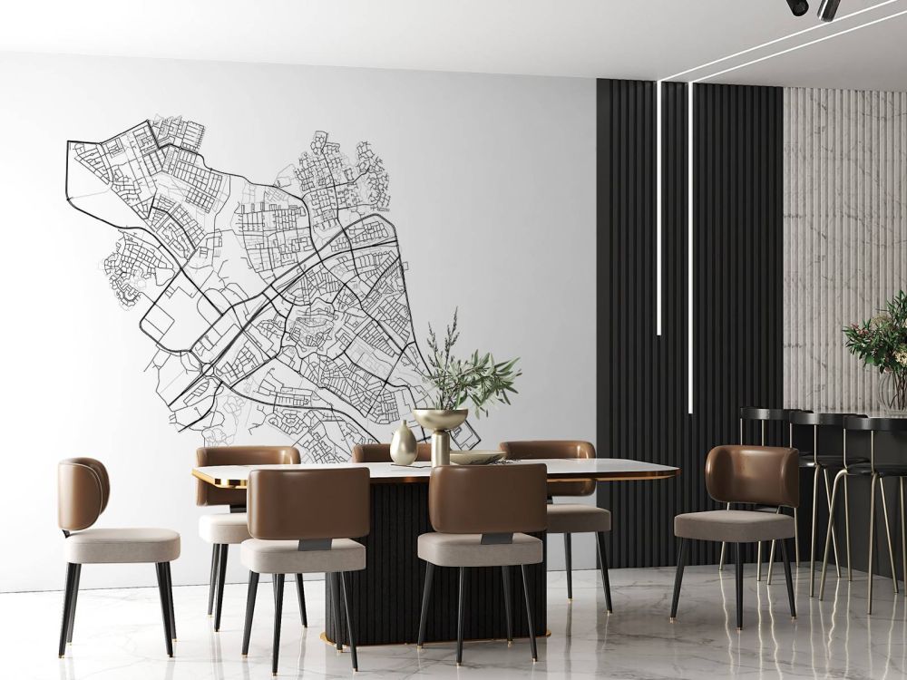 Plattegrond van Zwolle, wit