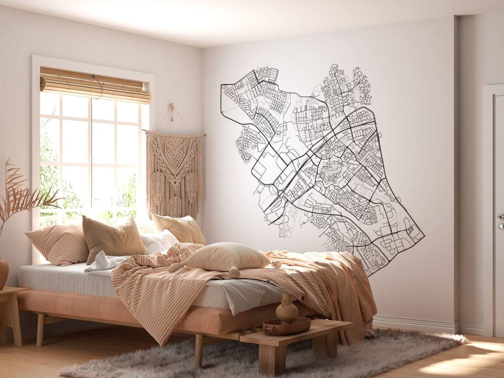 Plattegrond van Zwolle, wit