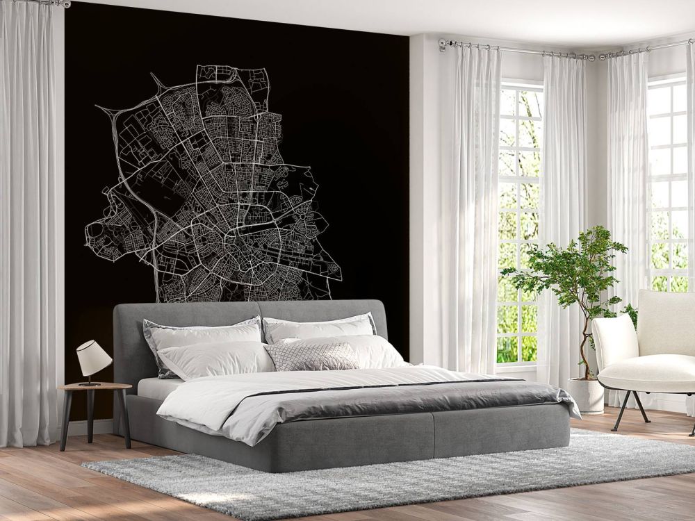 Plattegrond van Eindhoven, zwart