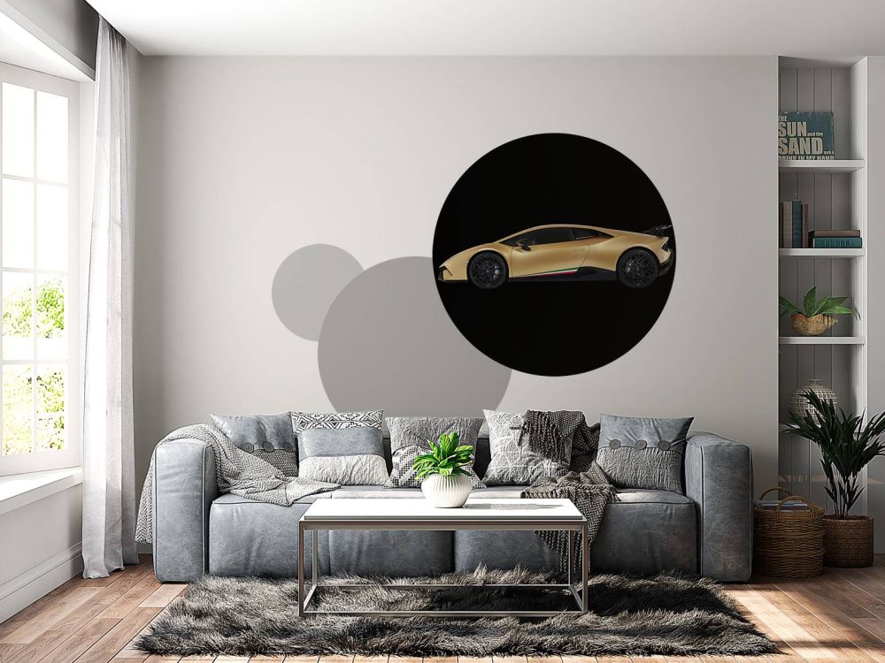 Lamborghini Huracán - Zijkant, zwart