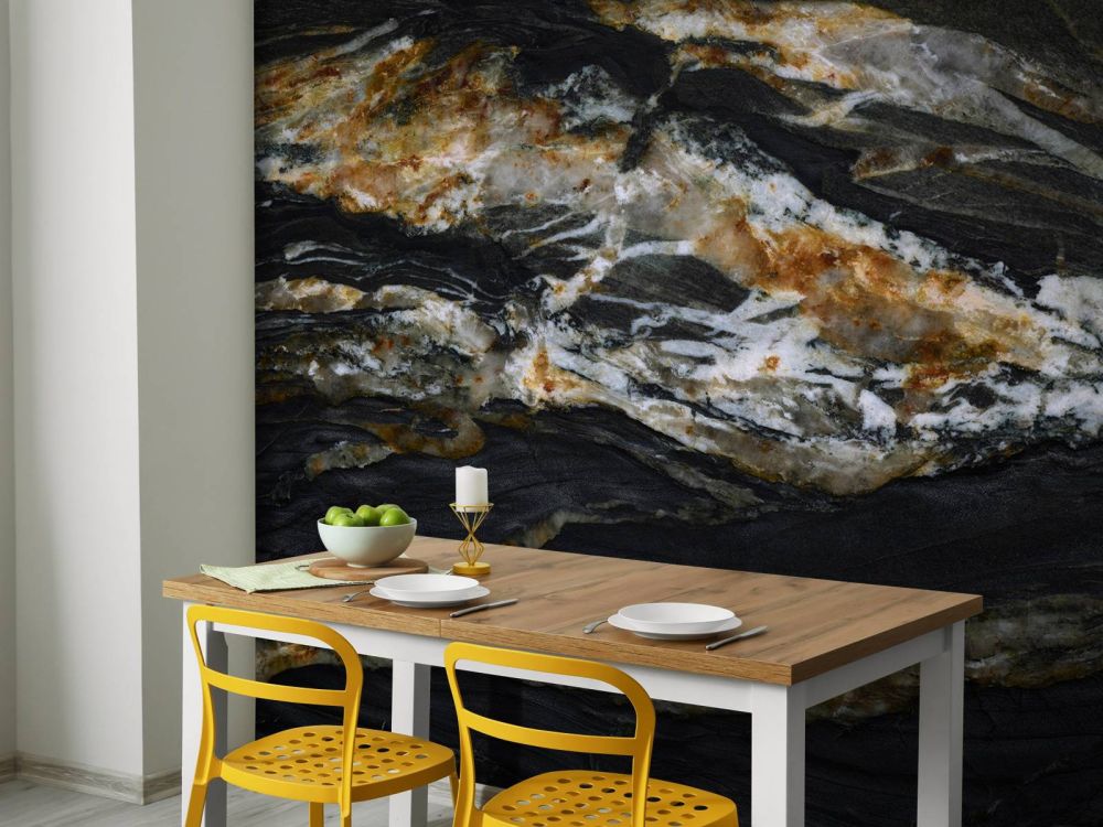 Zwart marmer met reliëf