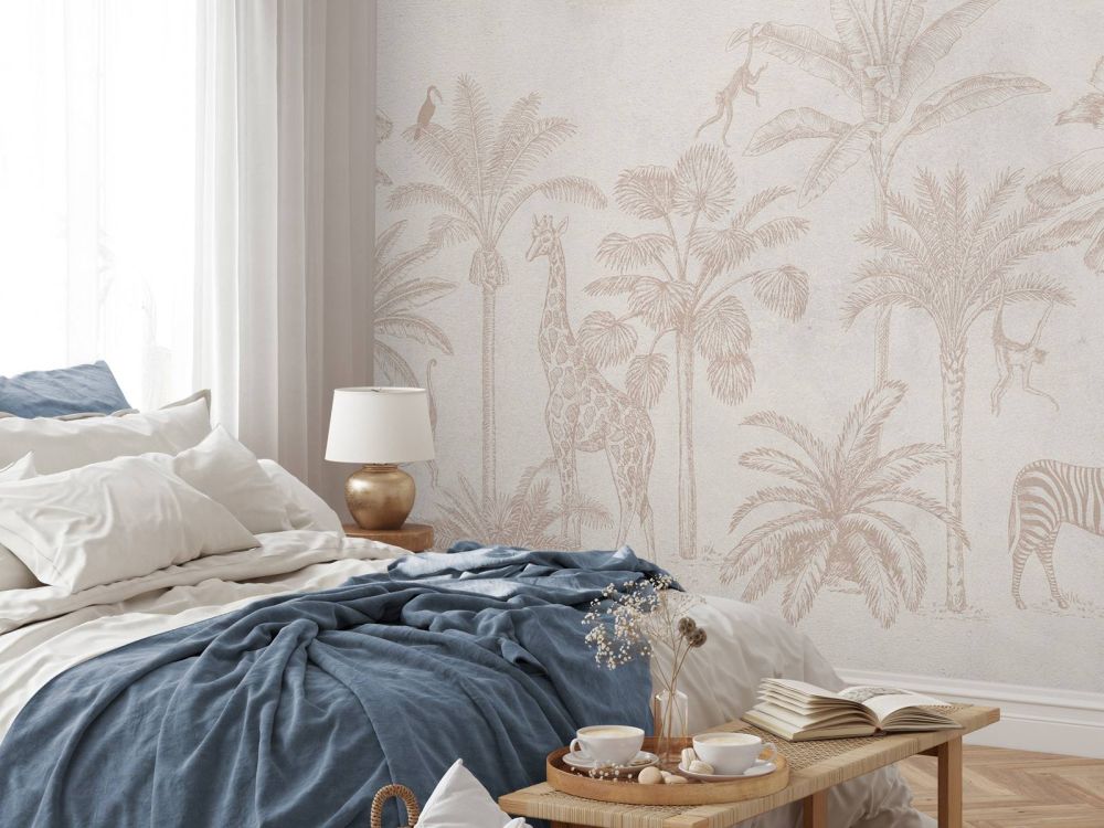 Tropisch dierenjungle taupe