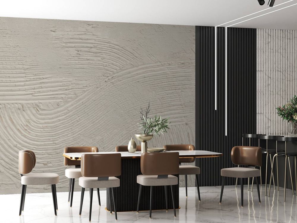 Lijnen met structuur in off white