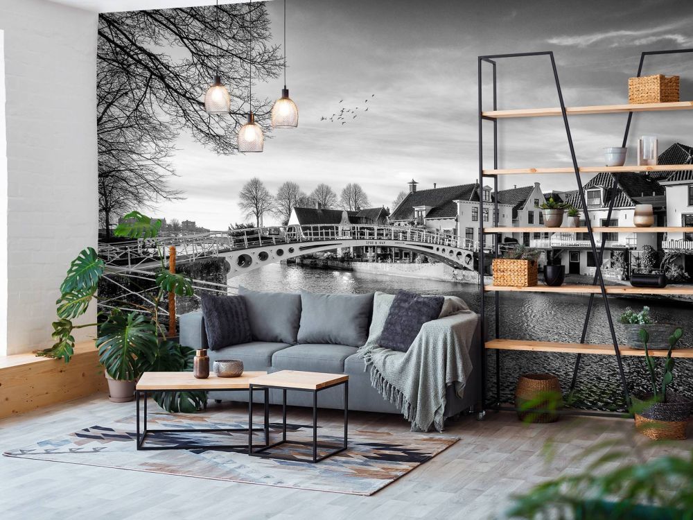 Vestingstad Dokkum Brug over Klein Diep Friesland 