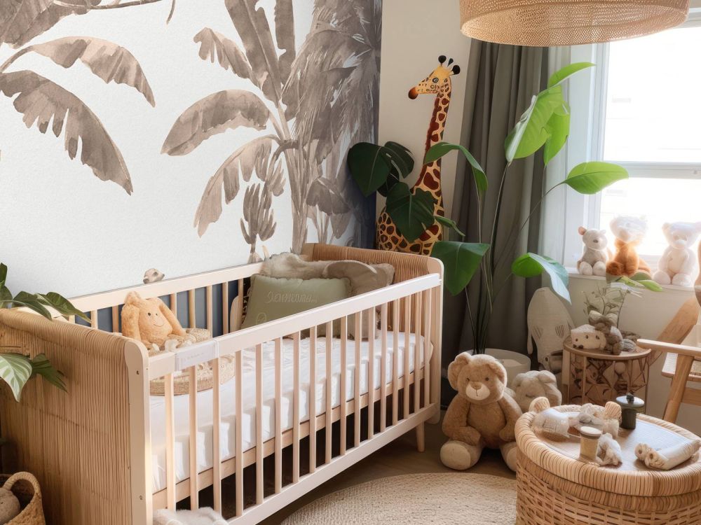 Kleine jungle dieren in taupe